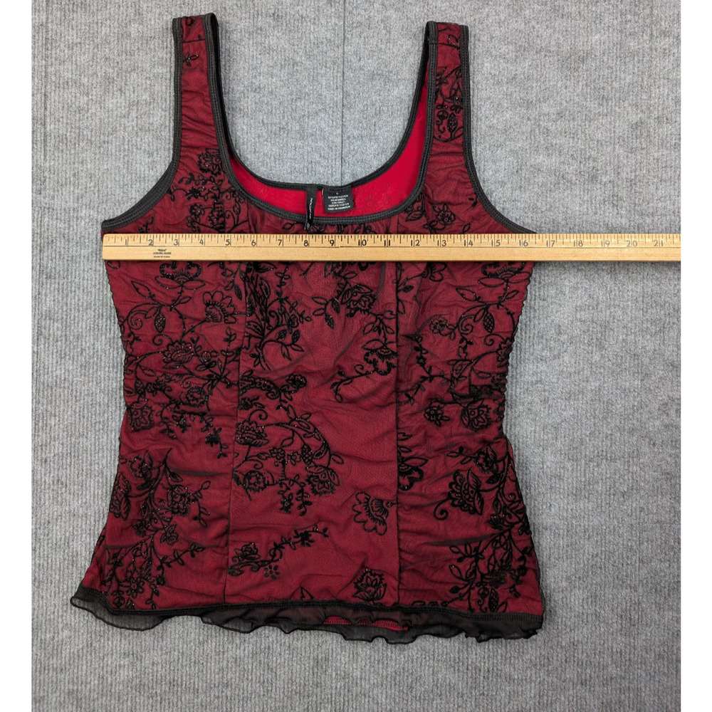 Vintage Whimsigoth Tank Womens Large 90s Vamp Corset Effect Fairy Grunge Y2K - Picture 5 of 7